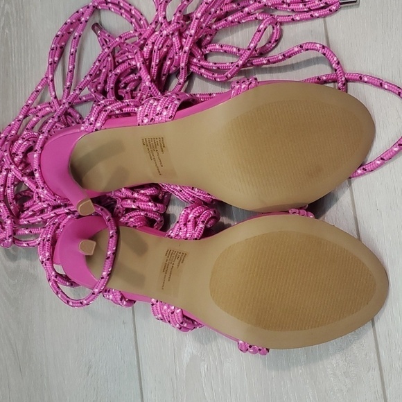 NEW Steve Madden Women Fiore Lace Up Gladiator heels sandals shoes sz 8.5M - Picture 10 of 11